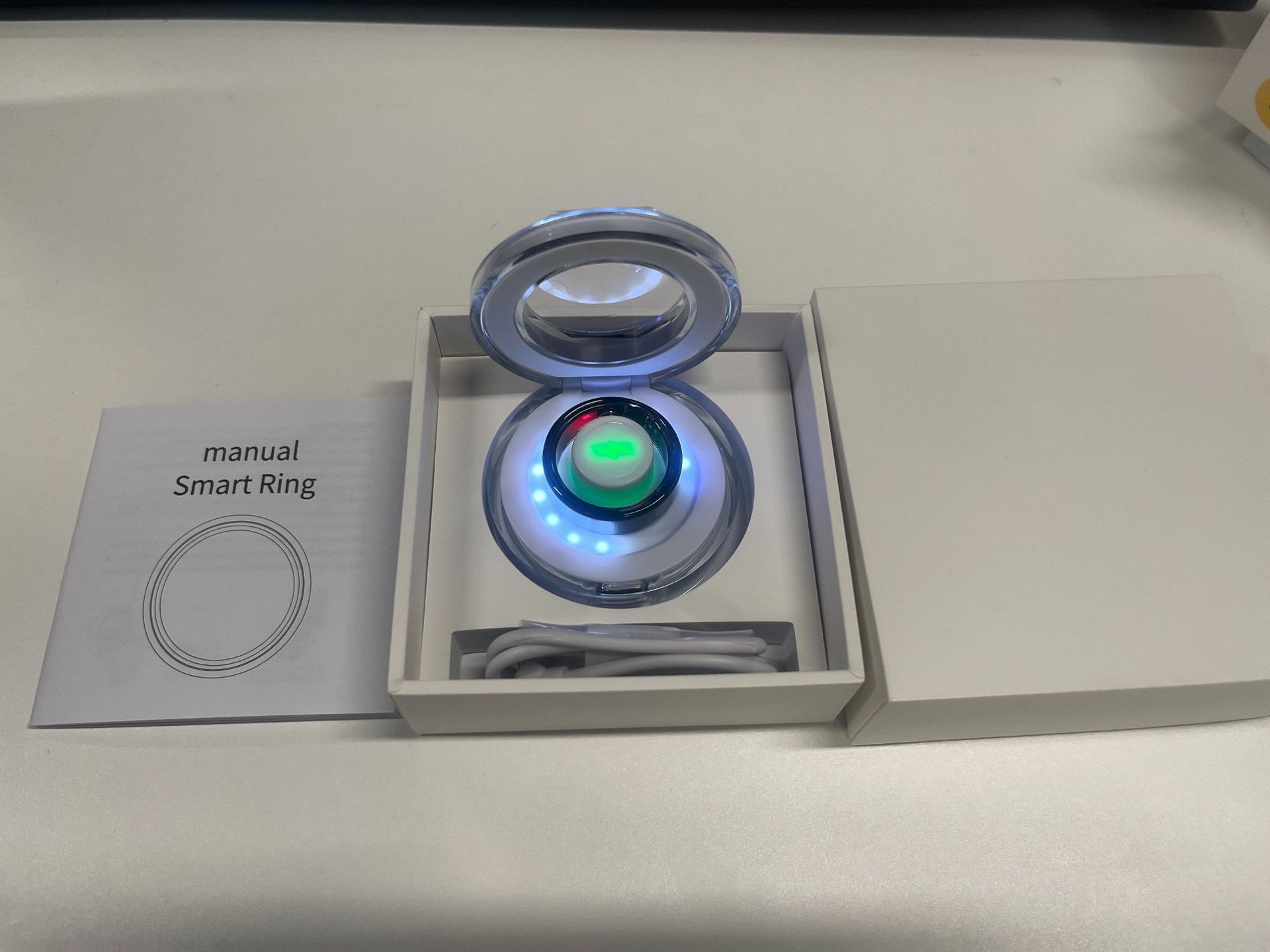 Transfronterizo SR08 anillo frecuencia cardíaca oxígeno ejercicio sueño monitoreo de salud cepillo de vibración pulso táctil inteligente portátil