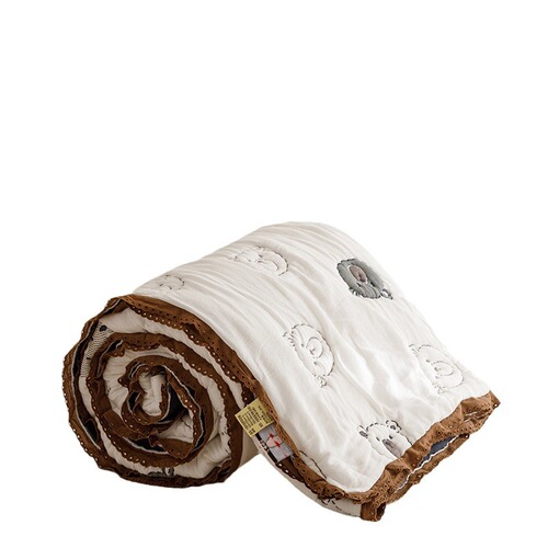 New cartoon style cloud gauze puff quilt double layer gauze spring and autumn four seasons quilt towel quilt quilt core ins