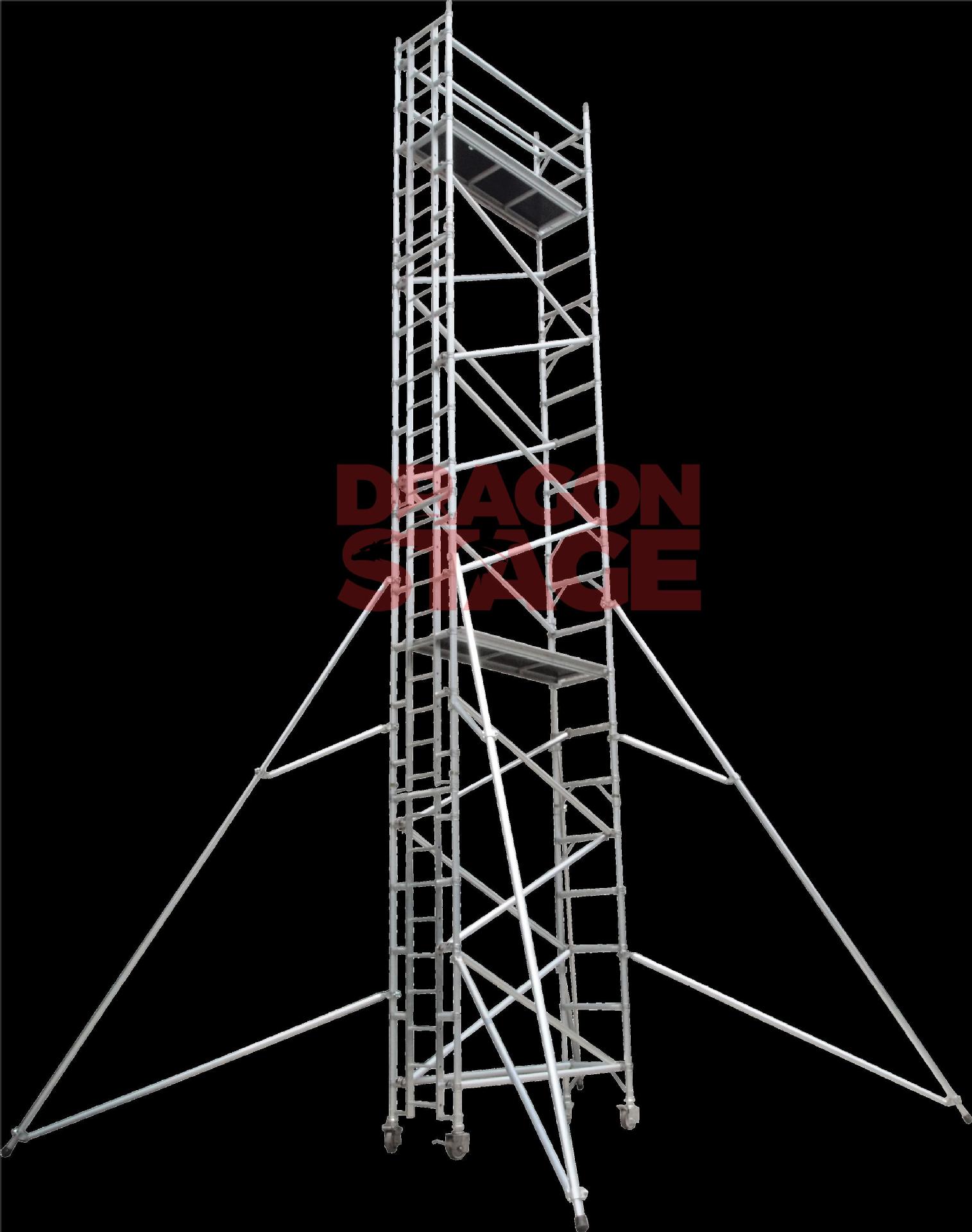 外贸custom款快拆脚手架 铝合金带斜撑工厂园区佛山厂家双宽阔梯