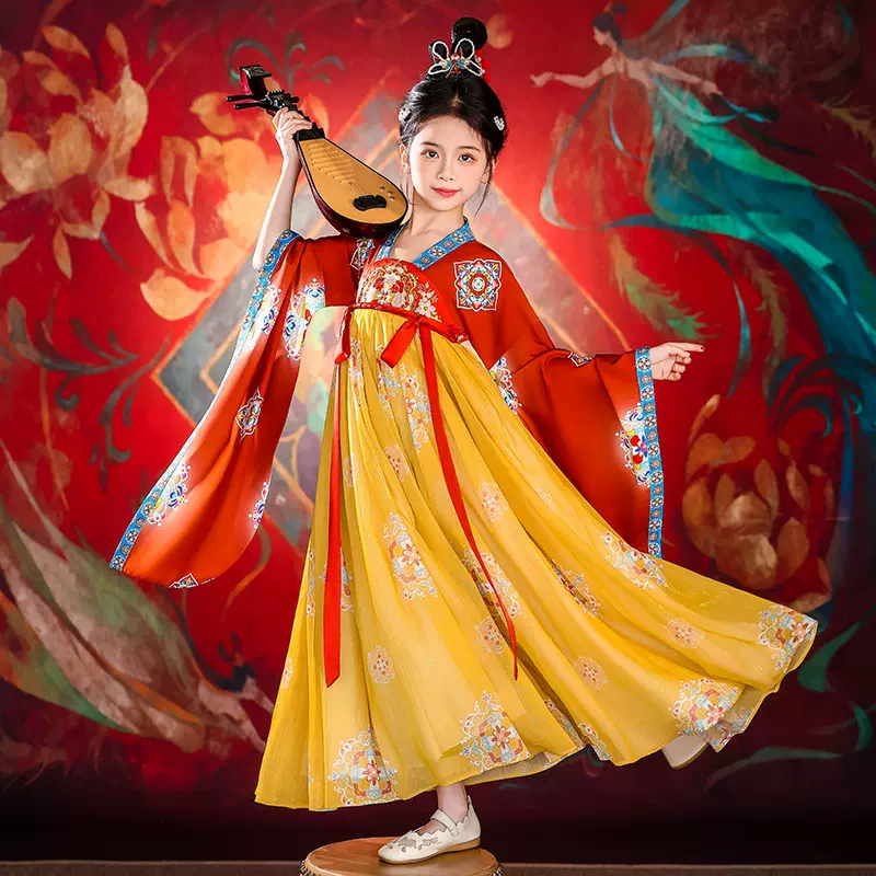 女童汉服春季儿童古装2025新款中国风唐装女孩古风秋装公主连衣裙