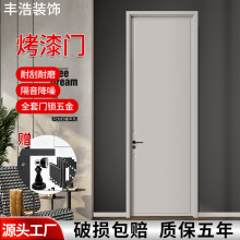 深黑色胡桃木扣线工艺木门中东现代简约风格木门外贸烤漆室内门