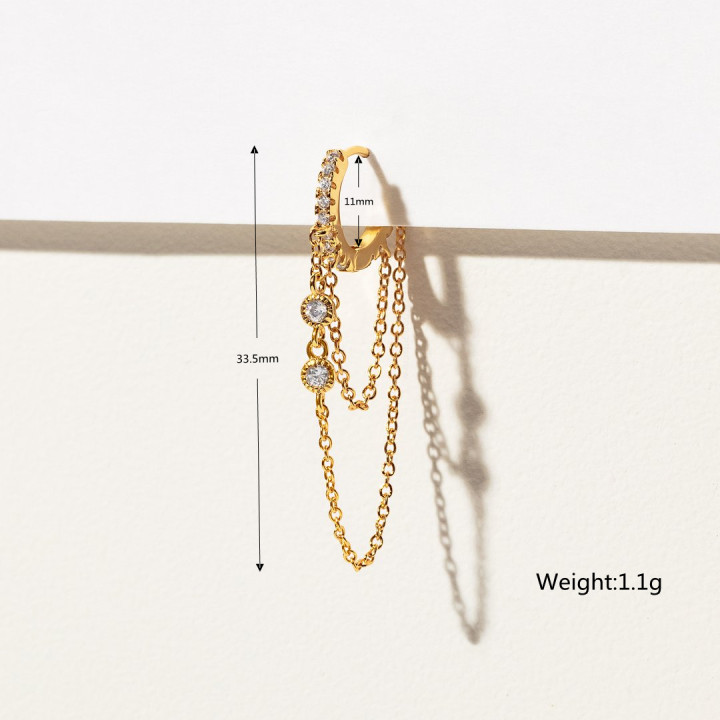 Fashion Geometric Brass Inlay Zircon Earrings 1 Piece display picture 6