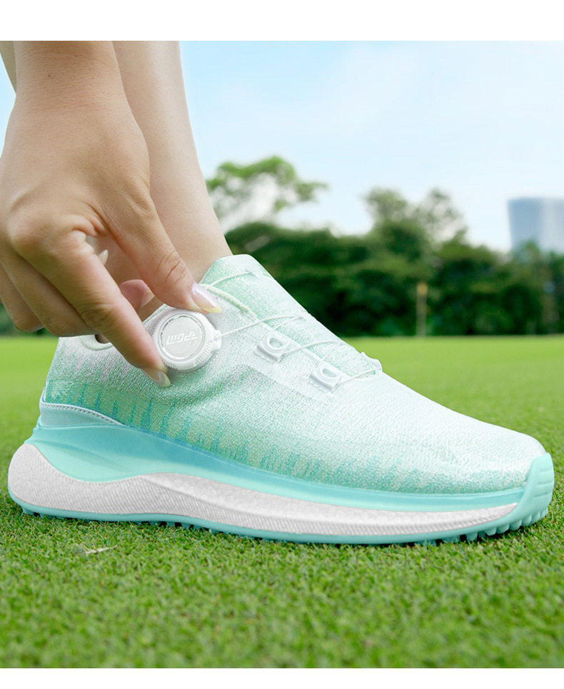 Giày golf nữ thêu chỉ vàng đế bơm bong bóng tăng chiều cao — XZ429 - Băng Lam【Thêu chỉ vàng/Thoáng khí tản nhiệt/Đàn hồi giảm xóc】 chi tiết 15