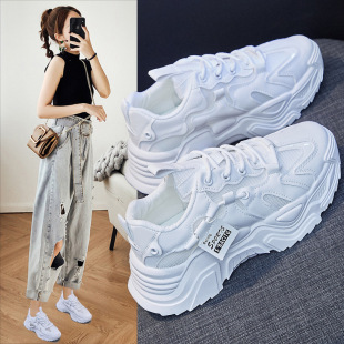 2025Ins K-Style Summer New Dad Shoes Women's Thick-Soled Student Mesh Shoes Women's Trbottomy Breathable Sports Shoes K-9-3