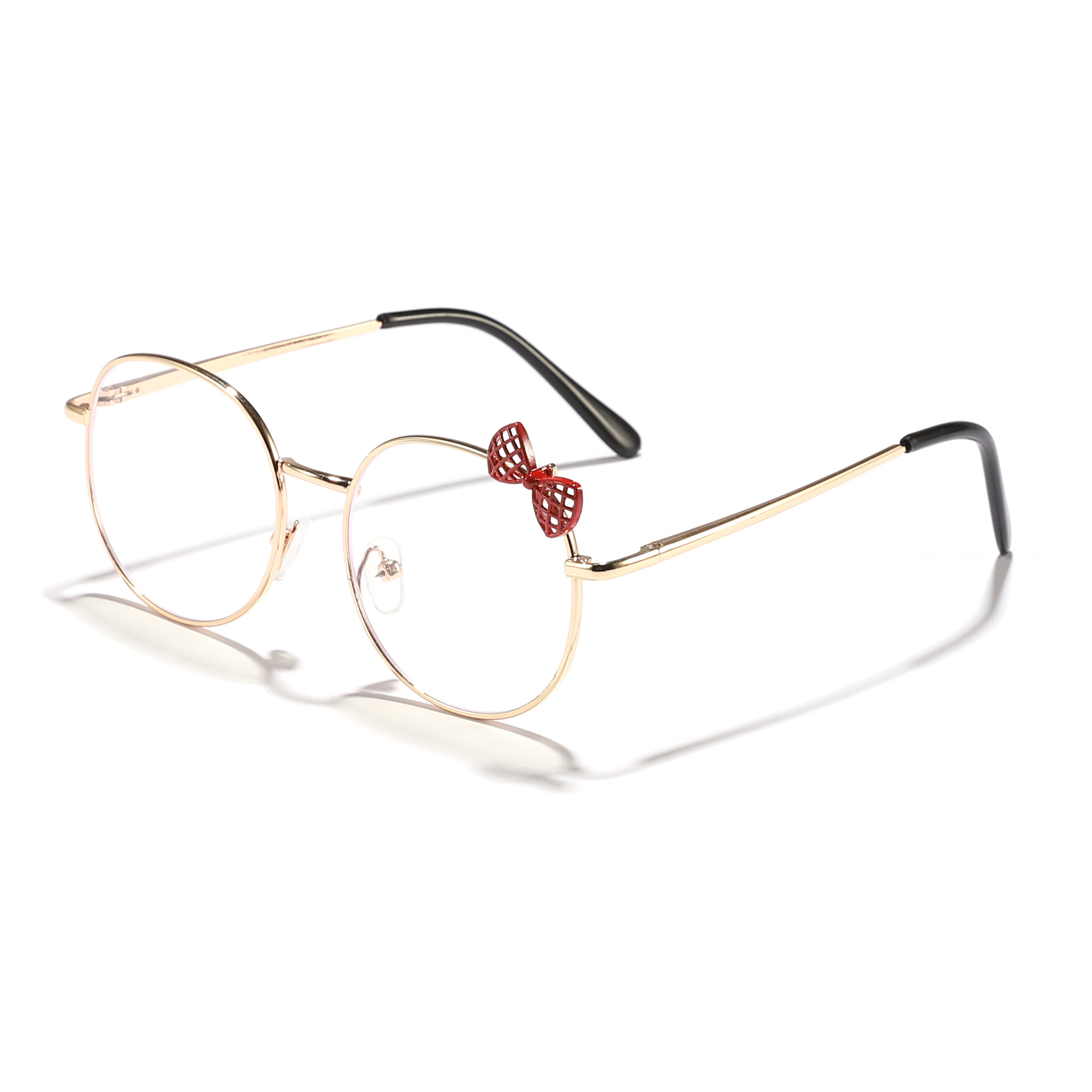 Nuevos accesorios de lazo de marco redondo de metal transfronterizo gafas de sol lindas gafas de sol de protección solar esenciales para la moda del bebé