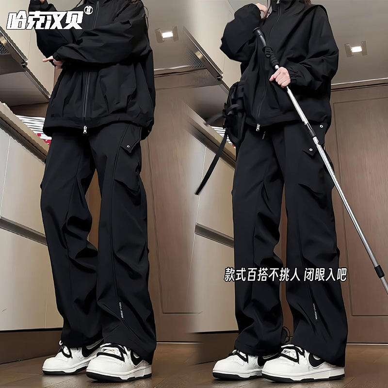 Functional Hiking Pants for Men and Women, Spring and Summer Straight-Leg Workwear Mountaineering Pants, Outdoor Windproof and Waterproof Large Size Casual Long Pants