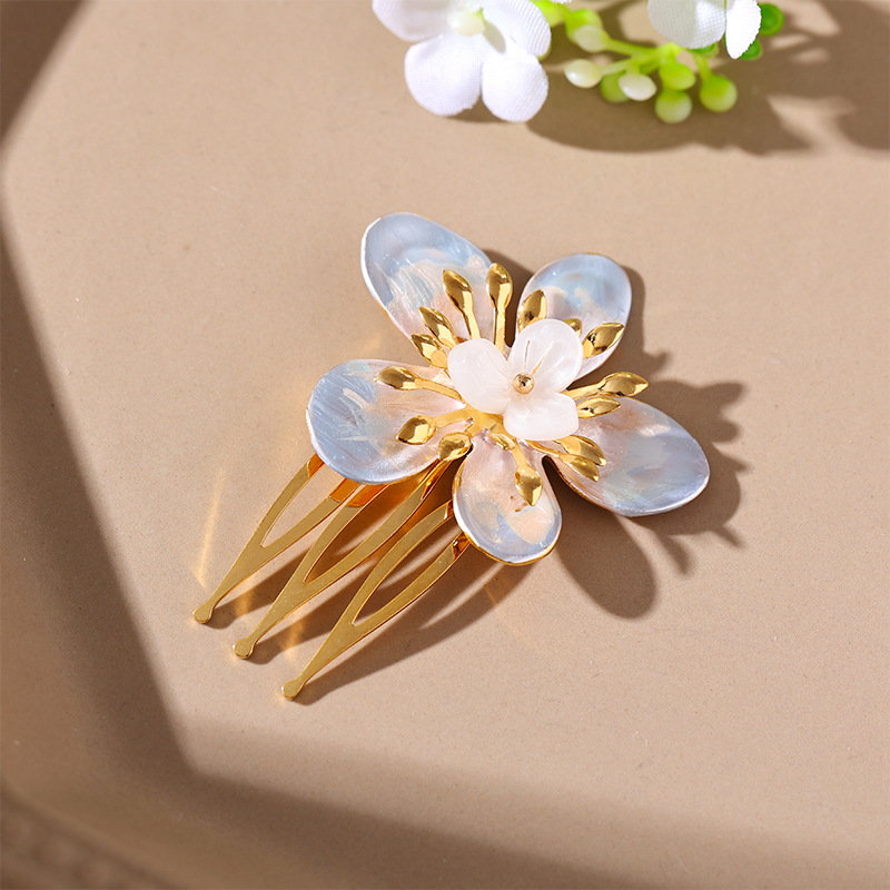 TENA Europa y los Estados Unidos transfronterizos tulipanes dorados flores de peinado cráneo alto universal accesorios de pelo de viajeros mujeres al por mayor