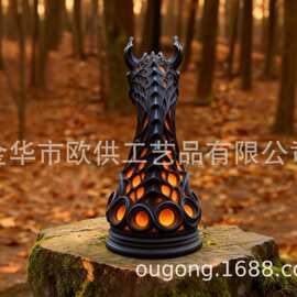 跨境龙首造型镂空发光摆件 暗黑奇幻风装饰灯163