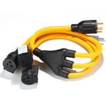 分成两根20安培2500Wmax 125V 3针TT-30P/5-20R y型适配器扩展电