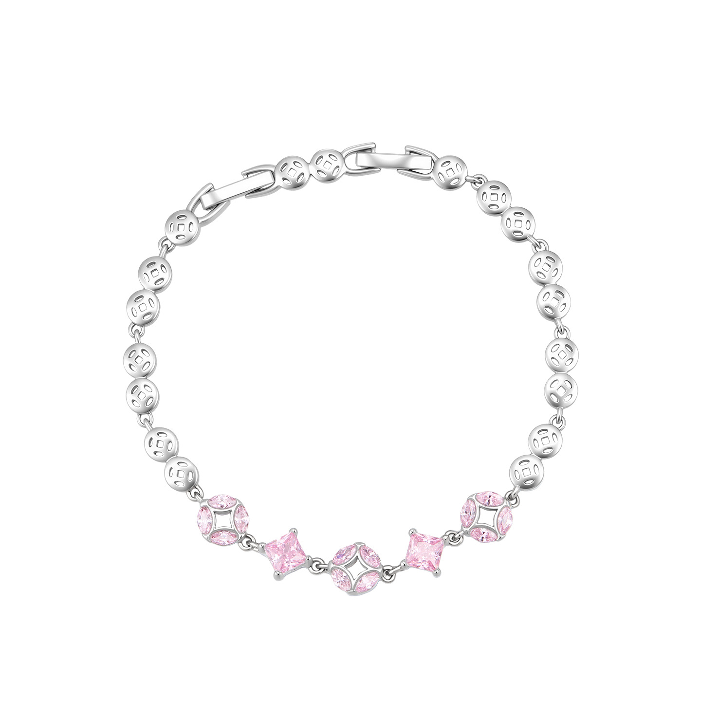 Pulsera de Monedas Huecas de Aleación de Cobre con Diseño Geométrico para Mujer image 6