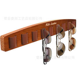 跨境热销木制太阳镜收纳架墙面多格墨镜整理架商场木制眼睛陈列架