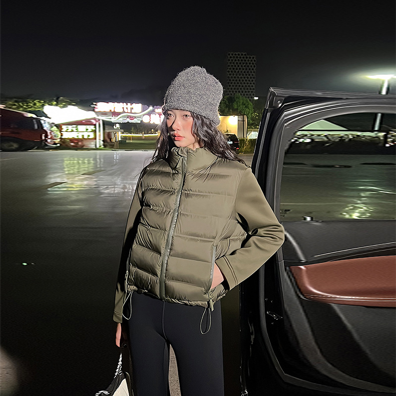 Comercio exterior 2024 otoño y invierno nuevo estilo extranjero chaqueta de algodón corta delgada chaqueta de algodón de estilo europeo y americano chaqueta de empalme
