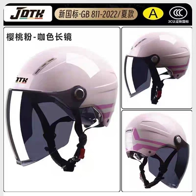 electric motorcycles and scooters – Motosiklet kaskı (dəbilqə) - summercherry-pink-ribbon-brown-long-mirror