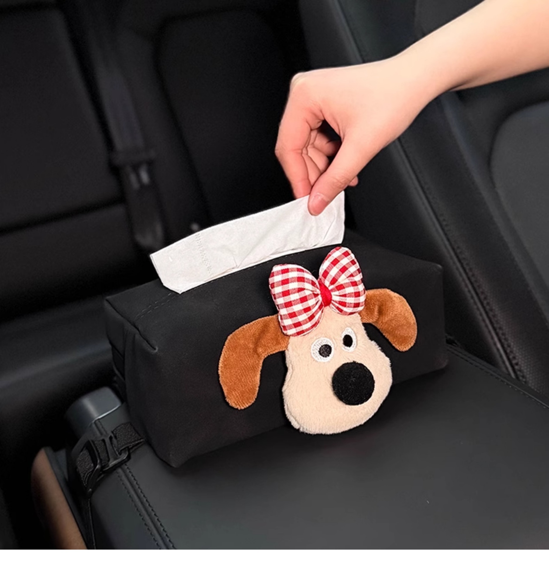 Cute Doll Car Interior Armrest Box Tissue Box Storage Creative High-Value Trendy Model for Women