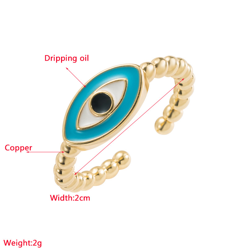 Fashion Eye Copper Open Ring Inlay Zircon Copper Rings 1 Piece display picture 1