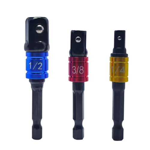 3pcs Colorful Steel Beads Conversion Bar 1/2 3/8 1/4 Hex Handle Square Head Screwdrivers AD Socket Connector