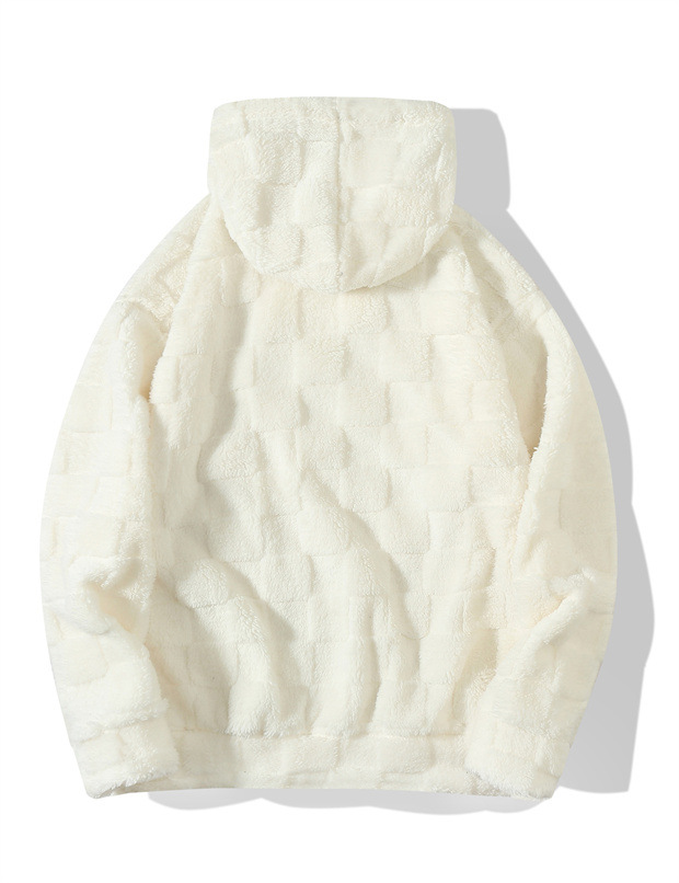 Maglione largo con cappuccio a quadri da uomo, autunno e inverno, casual, di grandi dimensioni_voghion.com