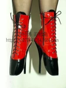 Cross-border independent station ins fashion catwalk Ballet Ballet Shoes stiletto heel 18cm lace-up women's Shoes and boots