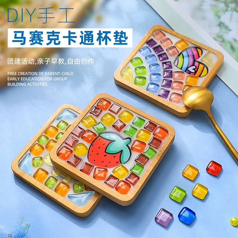 Мозаика «сделай сам», подставка для чашек, семейный материал ручной работы, детский творческий подарок, детский сад, интерактивный разминка