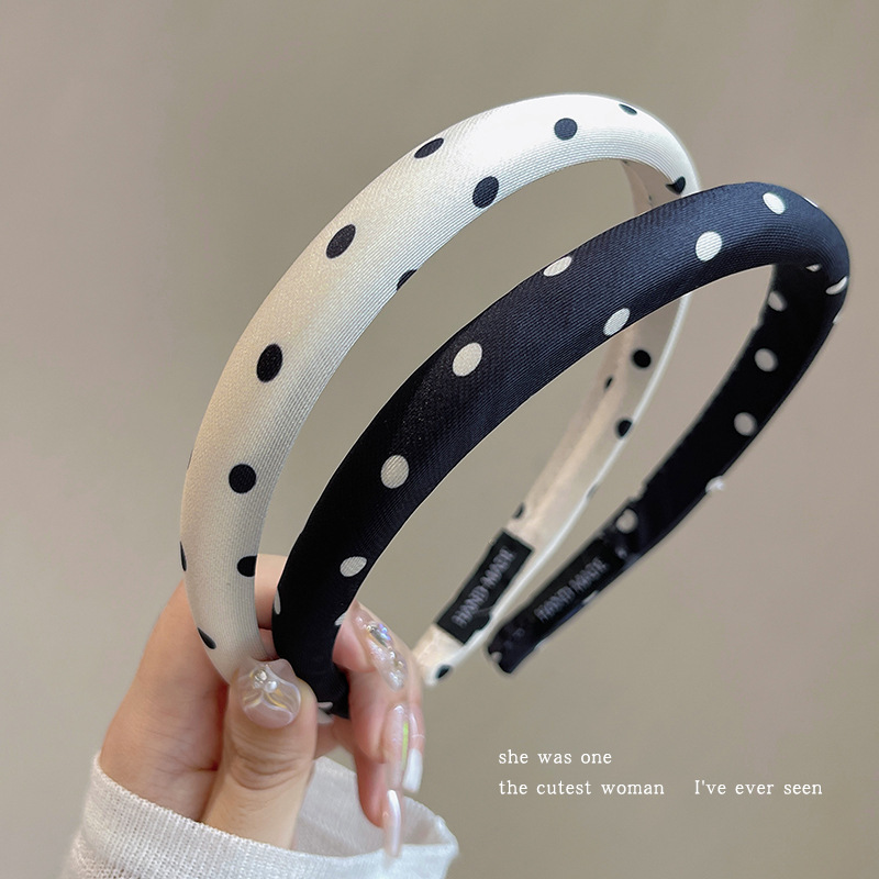Polka Point Hair Hoop Women's Spring New All-match Hair Clips Hair Accessories High Cranial Top Special Hair Hoop Hair Bundle for Wash Face Polka Point Hair Hoop Women's Spring New All-match Hair Clips Hair Accessories High Cranial Top Special Hair Hoop Hair Bundle for Wash Face