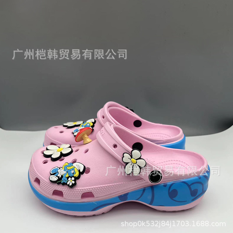 Cross Cloud Transfer / Smurfs / Winnie the Pooh Hole Shoes Mujeres Tacones Mejores Zapatos de playa al aire libre