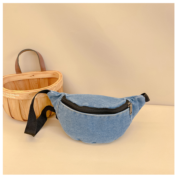 Kid'S Medium Canvas Solid Color Basic Square Zipper Fanny Pack display picture 10