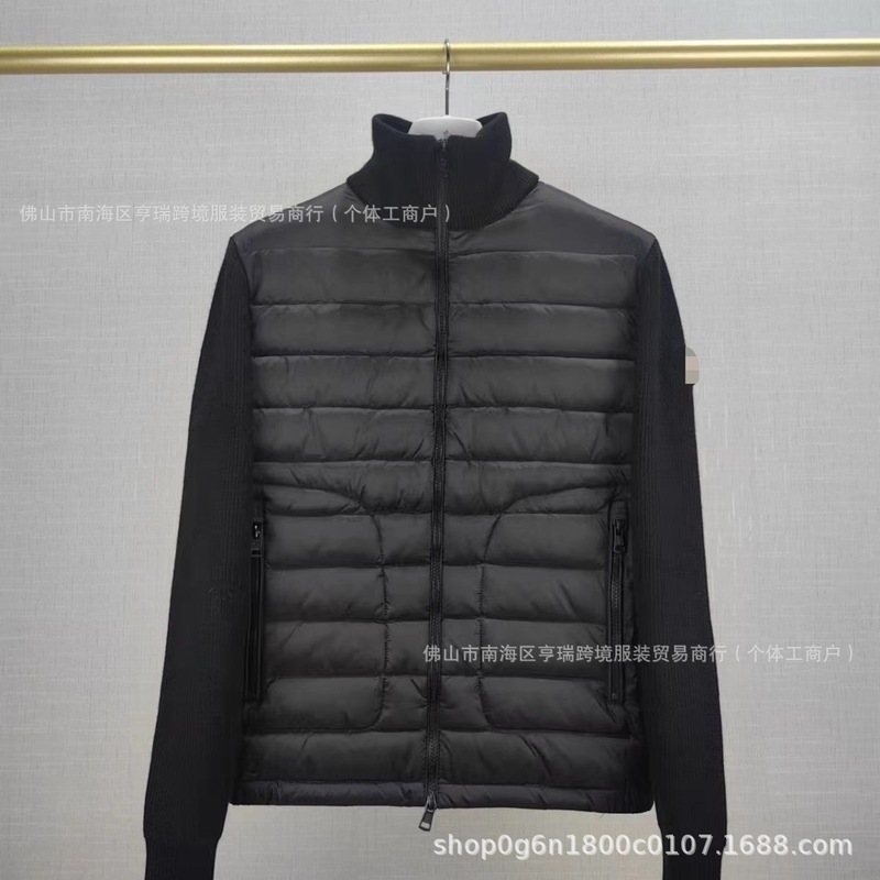 欧洲站外贸新款M家针织拼接羽绒服 现货立领休闲时尚男女同款外套|undefined