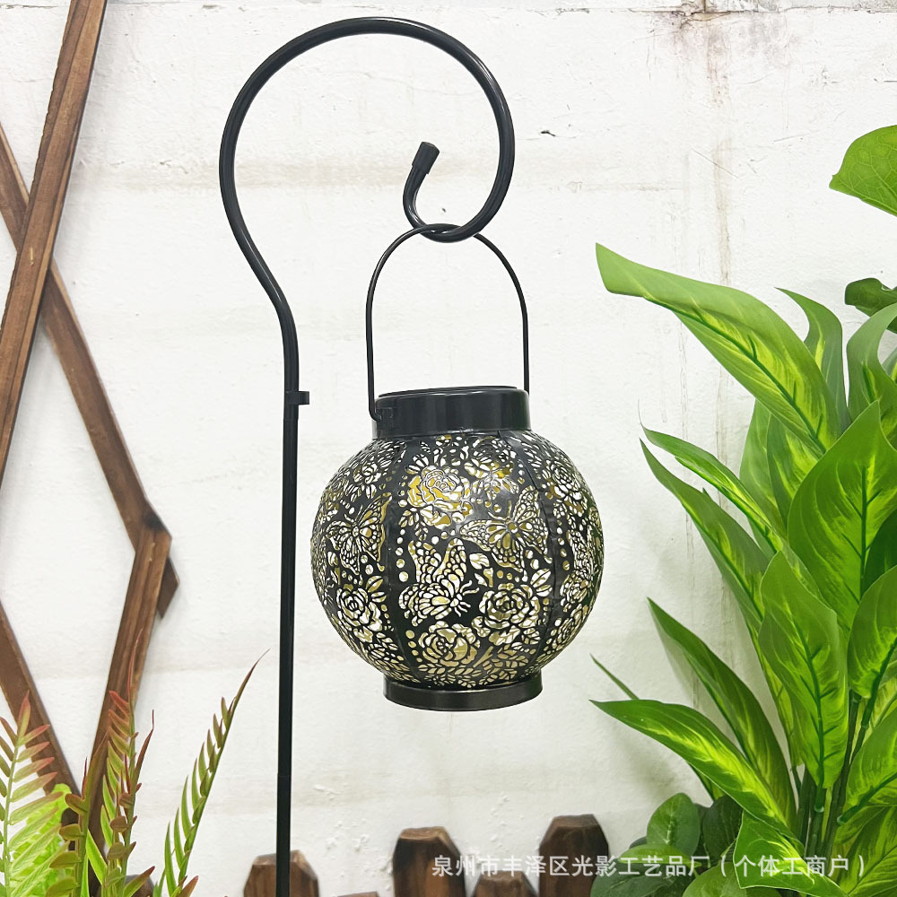 Solar garden light with projector patterns landscape rose butterfly…