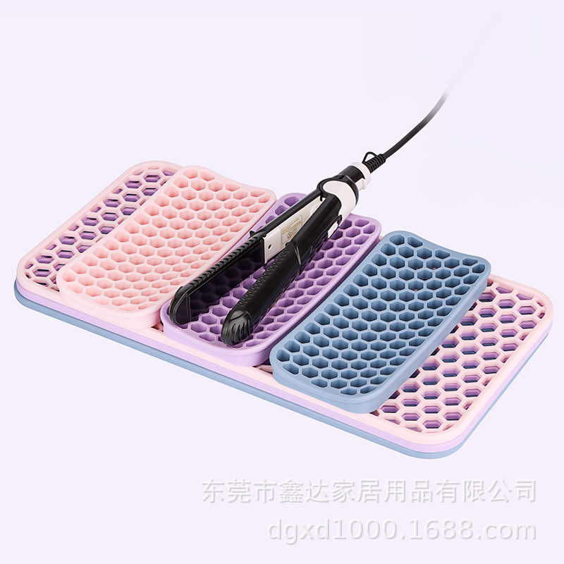 이발소 특수 고온 내성 모발 교정기 단열 패드 컬링 다리미 가열 도구 배치 패드 실리콘 화상 방지 패드