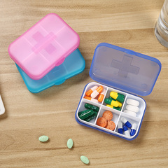 Factory Direct Supply Cross 6-Compartment Medicine Box Mini Portable Travel Weekly Pill Medicine Organizer Refillable Pill Box
