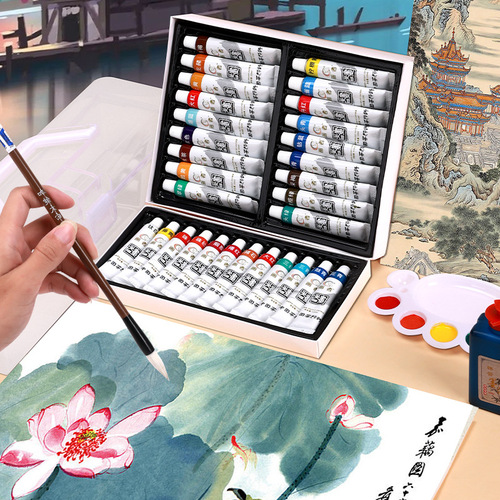 Painter Chinese painting pigments Chinese painting set 12 colors 24 colors 36 colors painting ink painting students beginner dyes