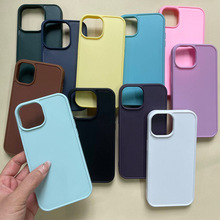 适用iPhone16E彩色二合一凹槽素材tpu+pc苹果15铝片热转印手机壳