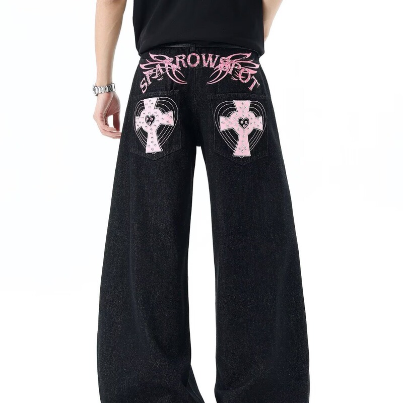 Black Wide-Leg Jeans for Women, 2026 Autumn American Retro High-Waisted Loose Slimming Straight-Leg Pants, Floor-Length Pants Black Wide-Leg Jeans for Women, 2026 Autumn American Retro High-Waisted Loose Slimming Straight-Leg Pants, Floor-Length Pants