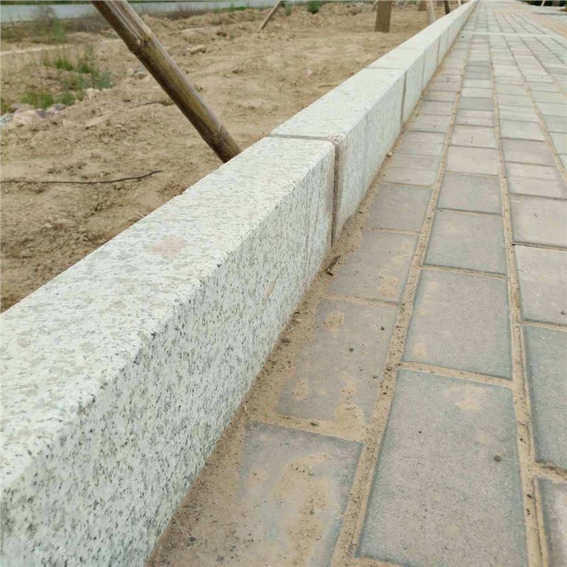 安徽亳州花岗岩芝麻白灰黑路沿路边路牙侧平石大理石树围花坛挡土