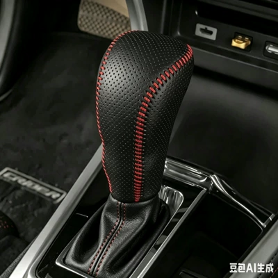 9th and 9.5th generation Accord — Sürətlər qutusu və əl tormozu başlıqları - top-layer-leather-with-perforations-and-red-stitching