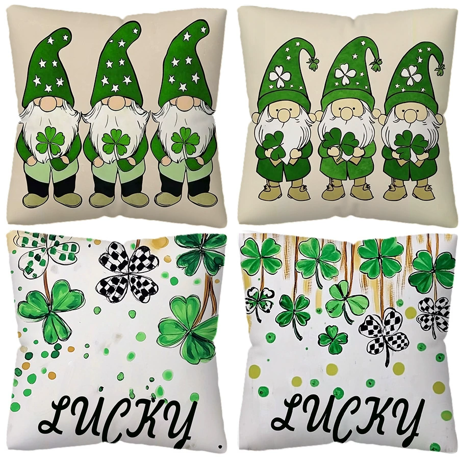Кросс-бордэр INS Fashion Festival Peach Skin Velvet Decorative Pillowcase Home Sofa Lucky Letter Dwarf Print Pillow