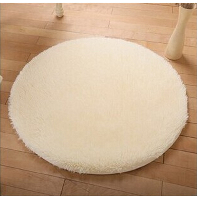 Alfombra de seda redonda de color sólido dormitorio de chicas cestas colgantes almohadilla giratoria piso de sala de estar simple sofá mesa de té almohadilla