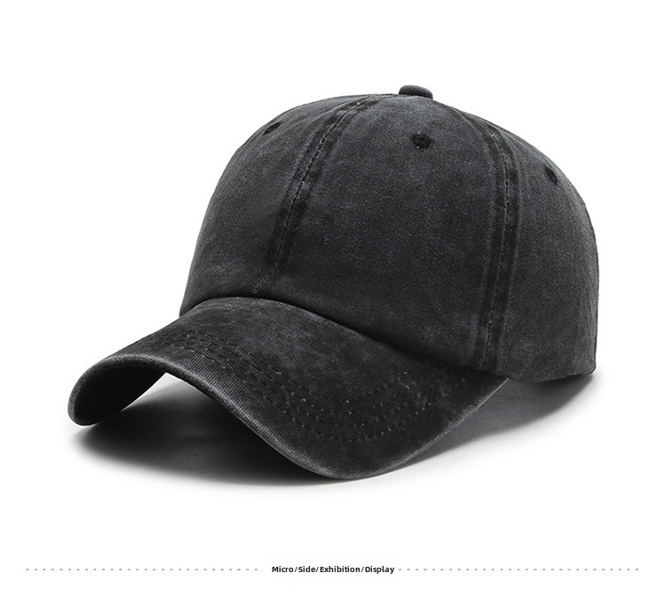 Chapéu Feminino Primavera e Verão Estilo Coreano Antigo Retro Canto Curvo Língua de Pato Chapéu Placa de Luz Cor Sólida Boné de Beisebol Casal Lavagem a Água Ca_voghion.com