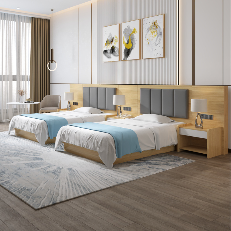 Hotel-Specific Beds, Hotel Furniture, Standard Rooms, Full Set of Hotel Beds, Simple Guest Rooms, B&B Apartments, Single and Double Hotel Beds