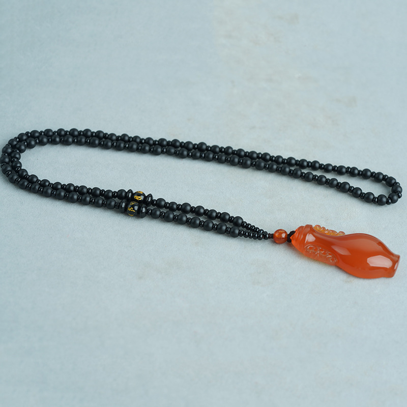 智贝主图_2天然冰种玛瑙葫芦吊坠高冰透玉髓葫芦男女款项链毛