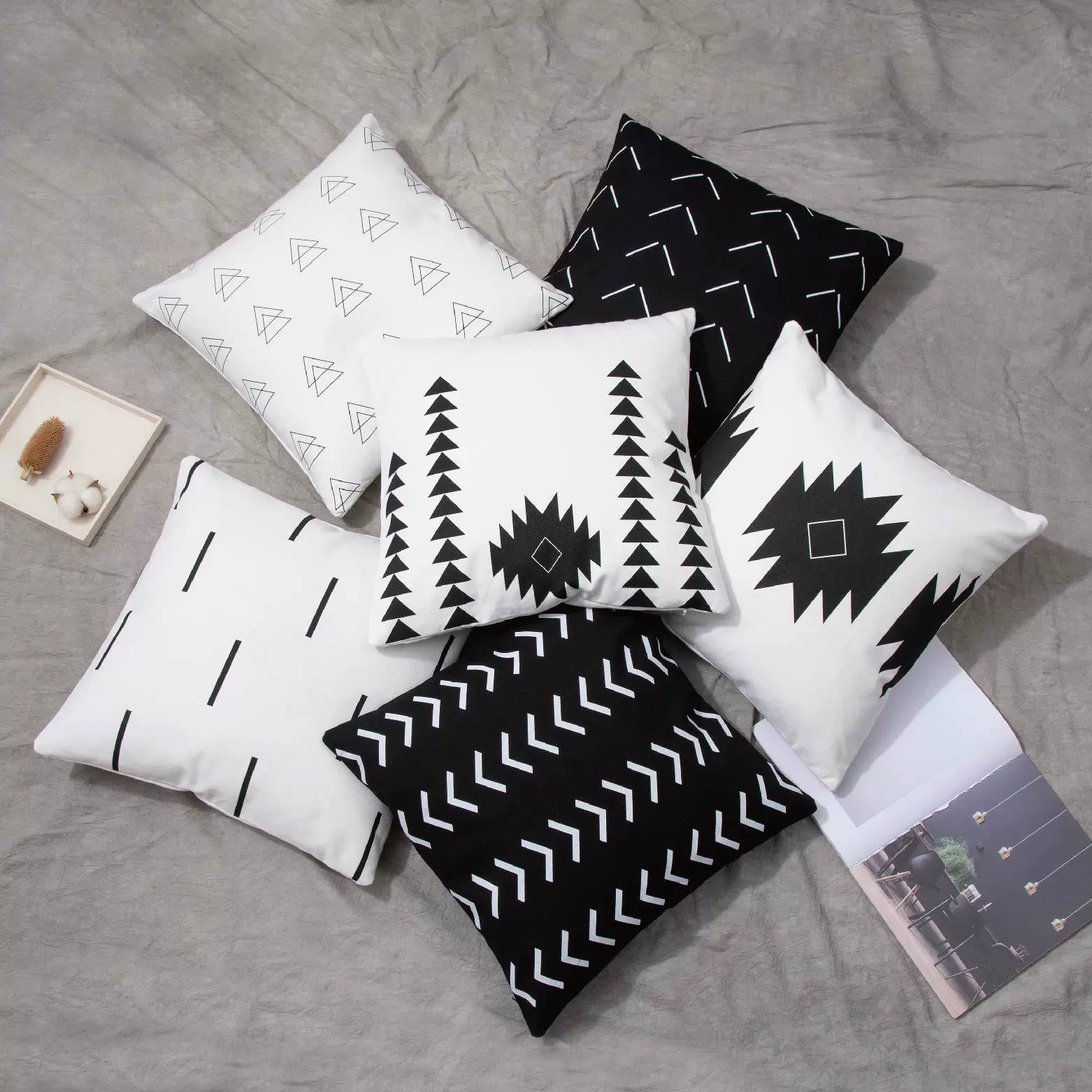 亚马逊波西米亚几何印花抱枕客厅简约靠枕宿舍靠背沙发卧室抱枕套