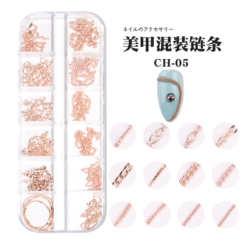 Joyería de cadena de clavos transfronteriza punk japonés cadena de metal macaron Cadena de cuentas de oro y plata decoración de bricolaje