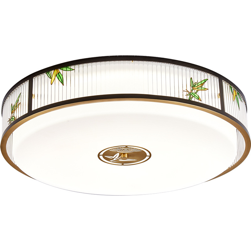 Gran vista jardín de estilo chino sala de estar luz de techo Zen atmósfera de alta gama nuevo dormitorio comedor chino lámpara de cobre 667L