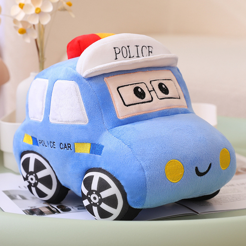 卡通挖掘机公仔仿真工程车消防车警车毛绒玩具儿童节玩偶生日礼物|undefined