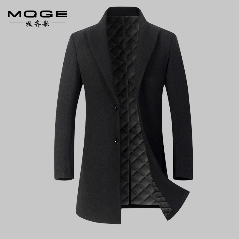 Мужское шерстяное пальто WO, средней длины, с воротником-стойкой, утепленное и утолщенное шерстяное пальто-тренч, мужская куртка, утолщенная и теплая.