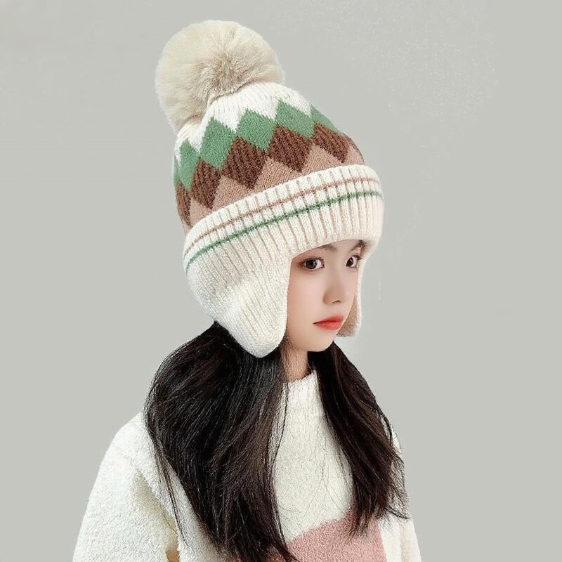中型および大型の子供用帽子、冬用の厚く暖かい防風耳保護帽、女の子用ウール帽子、男の子と女の子用のニット帽|undefined