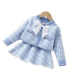 Sweater, demi-season set, small princess costume with bow, western style, Chanel style, long sleeve