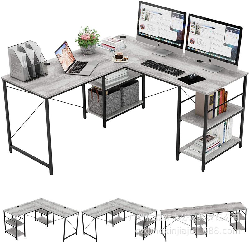 Household Simple Folding Table L-Shaped Computer Desk Customizable Simple Portable Desk Square Tube Table Extended Desk
