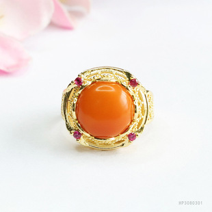 As soon as Yu natural amber ring full of honey old beeswax ring Baltic factory wholesale generation HP3080301