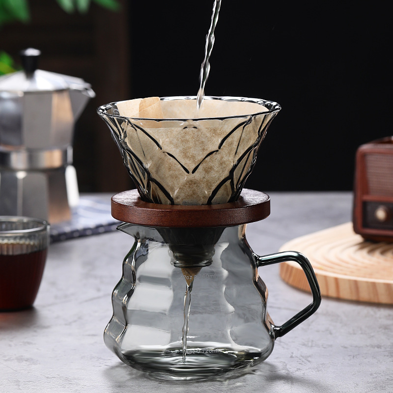 Yingdu Glass Hand Brew Coffee Pot Set Gift Box with Coffee Grinder Hand Brew Coffee Tools Gift for Gifting